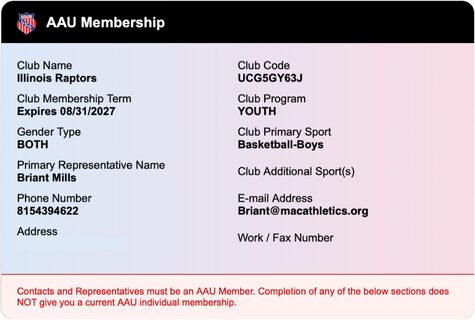 aau card